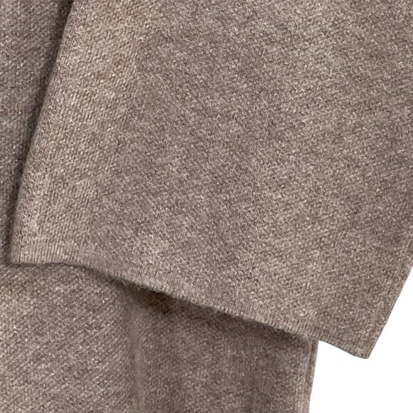 Rachel Zoe Oatmeal Beige Mock Neck Hi-Low 3/4 Sleeve Sweater M Neutral Basic - Picture 6 of 13